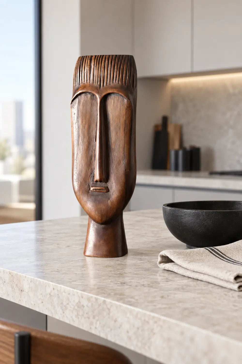 Hand Carving Abstract Ornament Art Ornament Desktop Decoration Natural Wood Sculpture