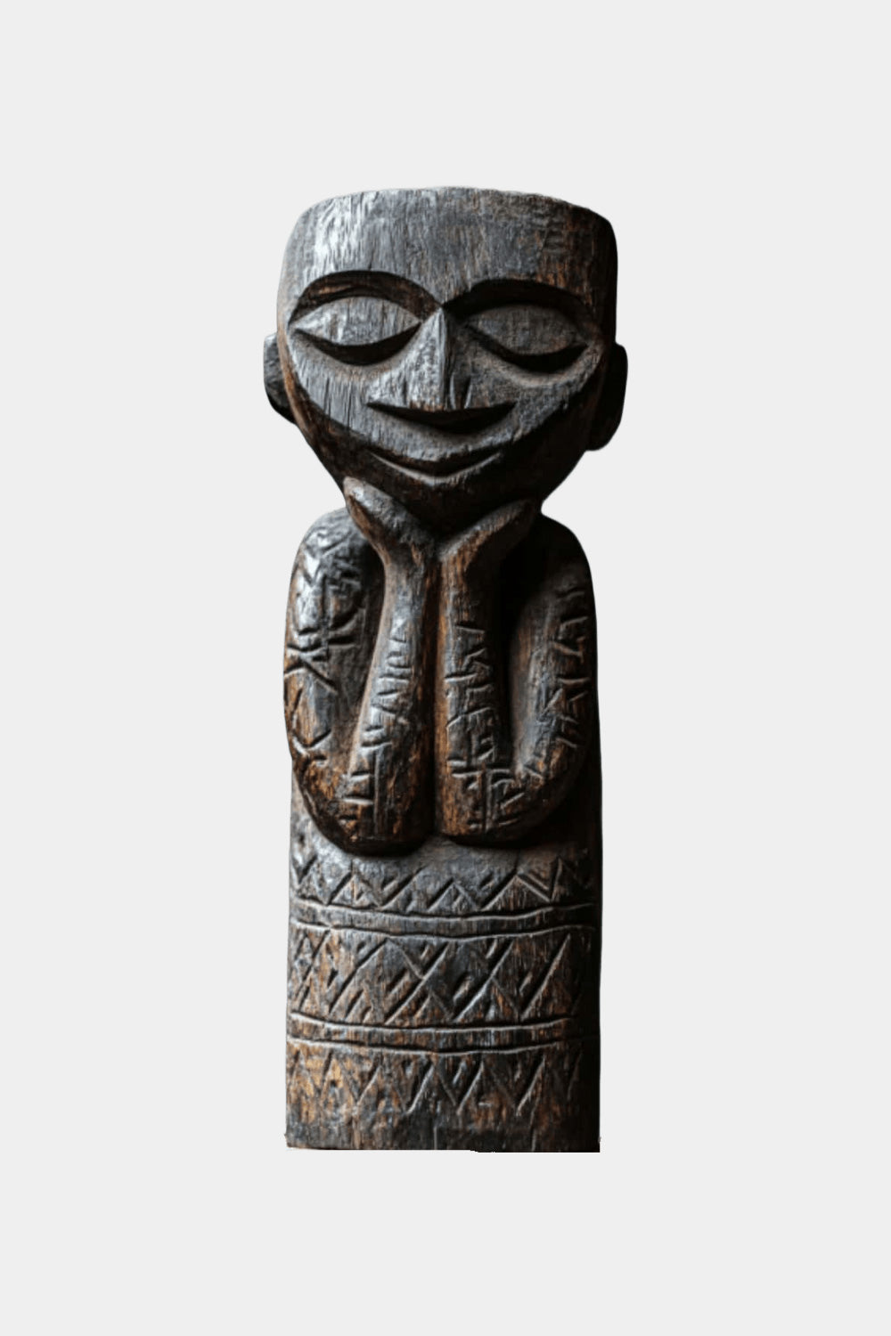 Large African Wood Sculptures Hand Carved Tribal Figures for Modern Interiors