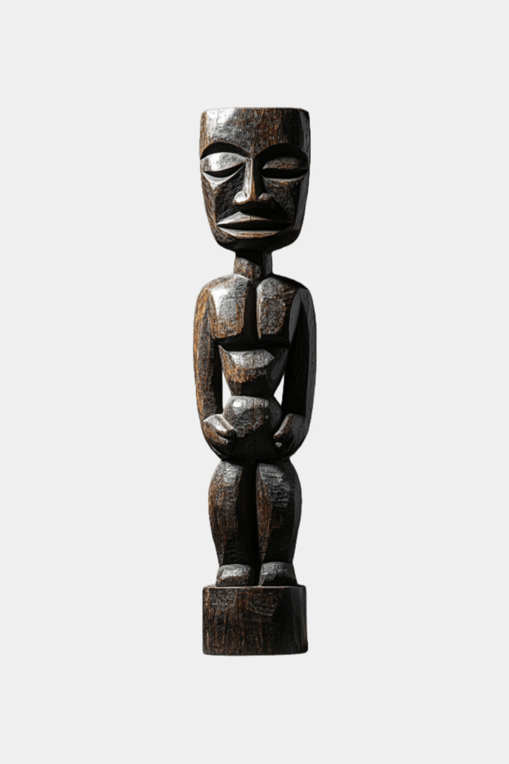 Large African Wood Sculptures Hand Carved Tribal Figures for Modern Interiors