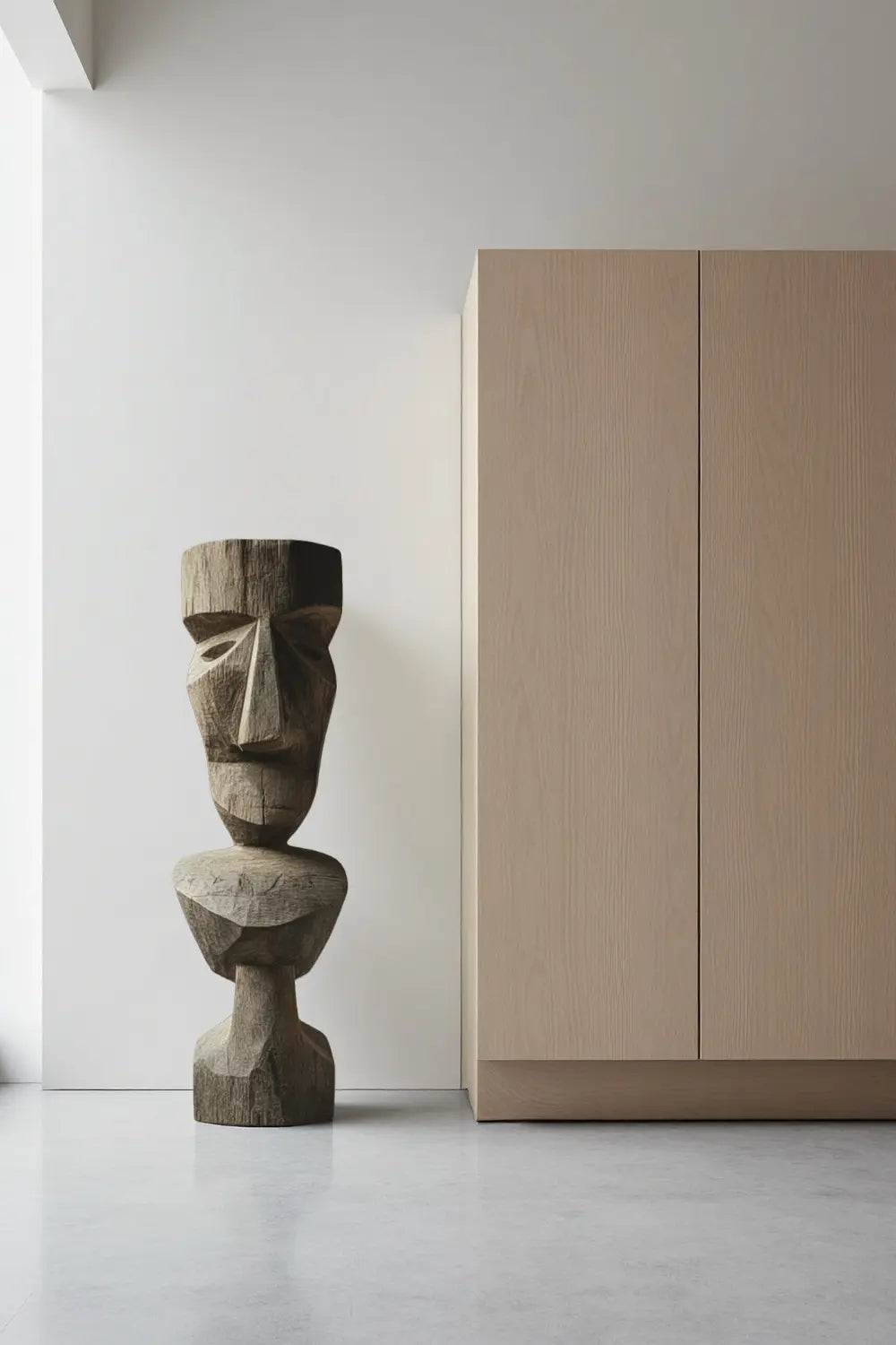 African Large Abstract Wooden Sculpture Tribal Art Decor Wooden Statues