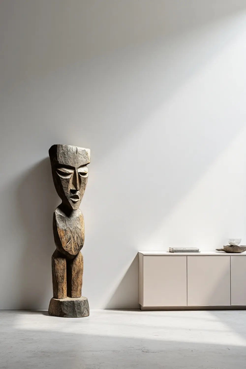 African Large Abstract Wooden Sculpture Tribal Art Decor Wooden Statues