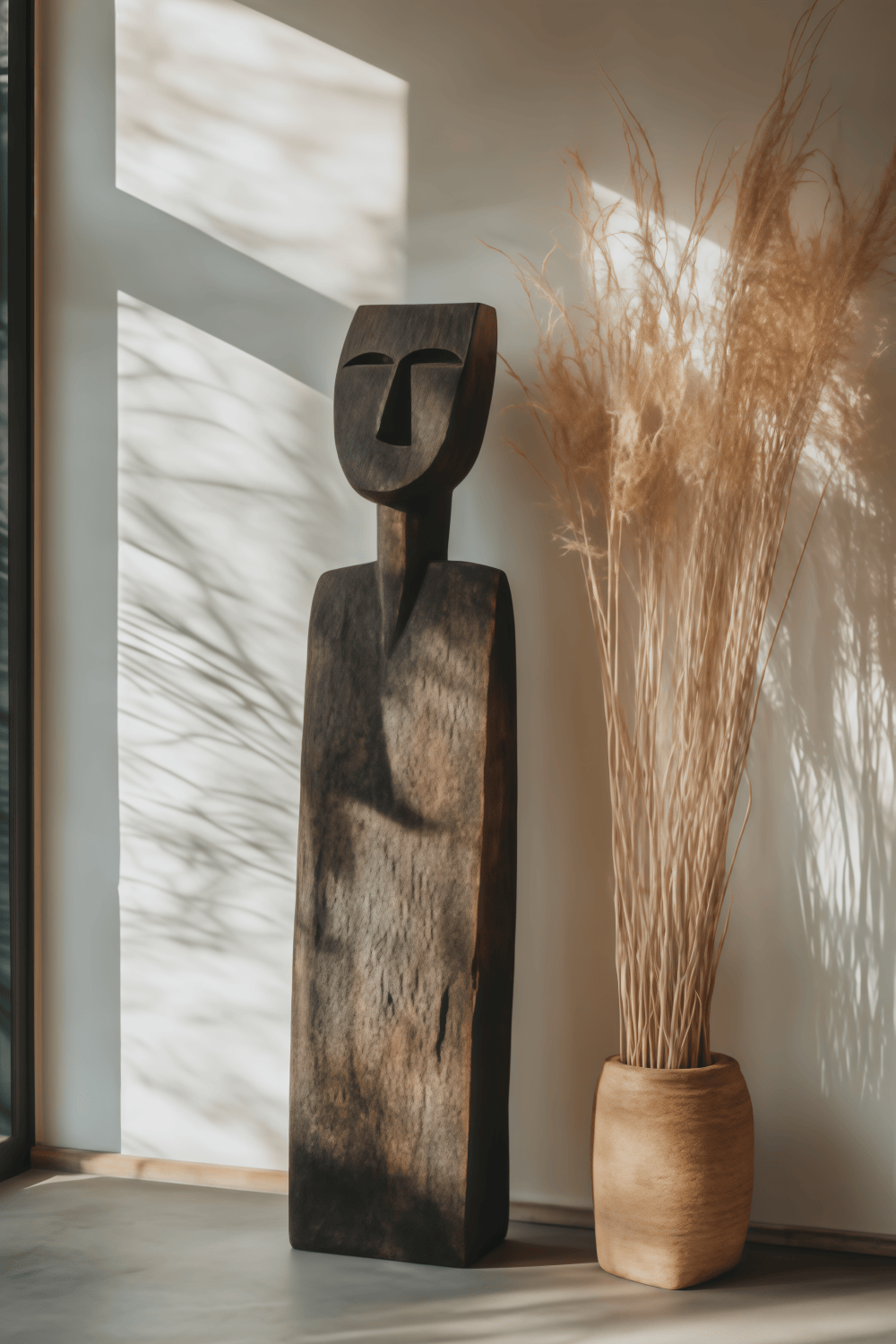 African Large Abstract Wooden Sculpture Tribal Art Decor Wooden Statues