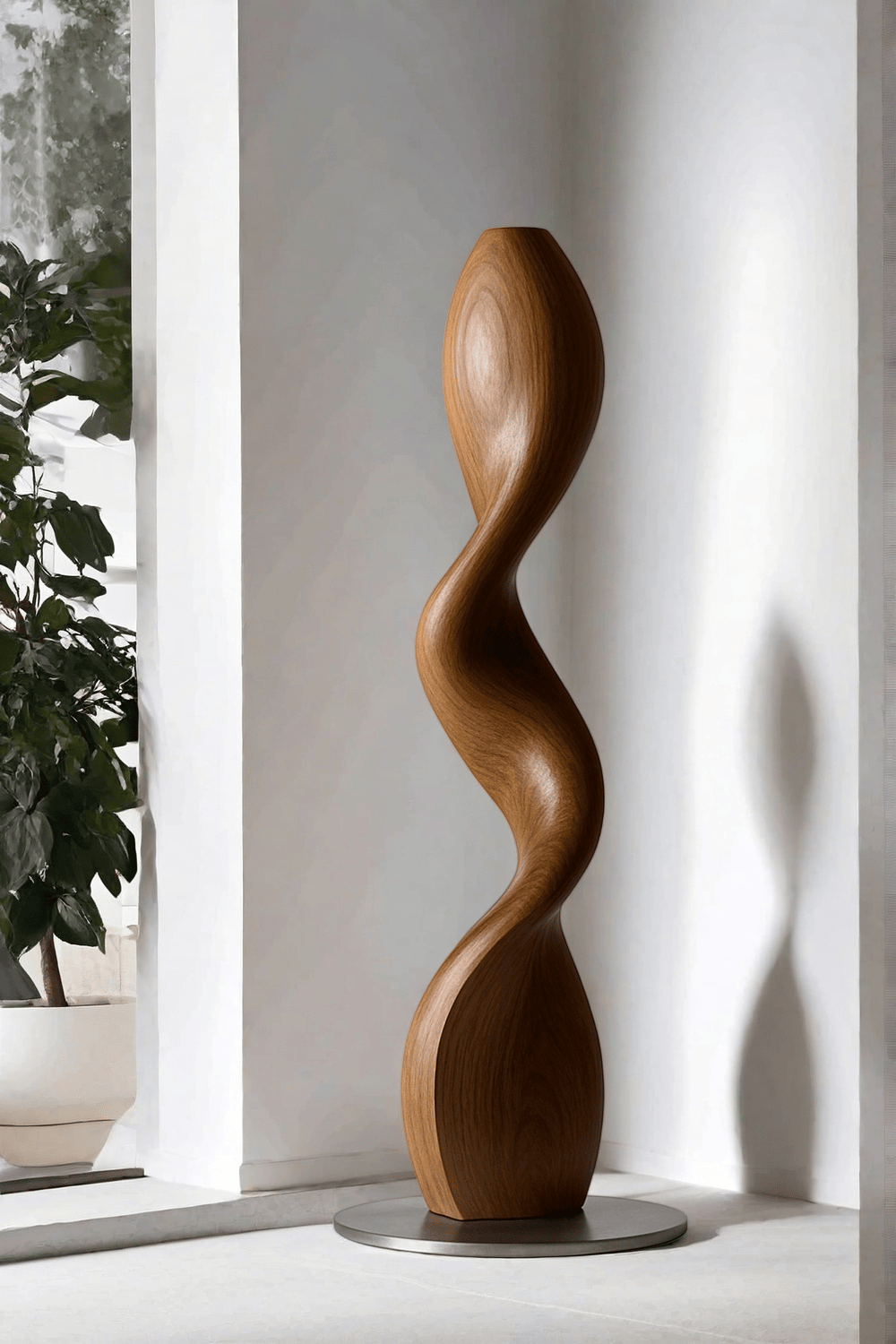 Hand Carved Large Wood Sculptures Floor Abstract Wooden Sculpture Art