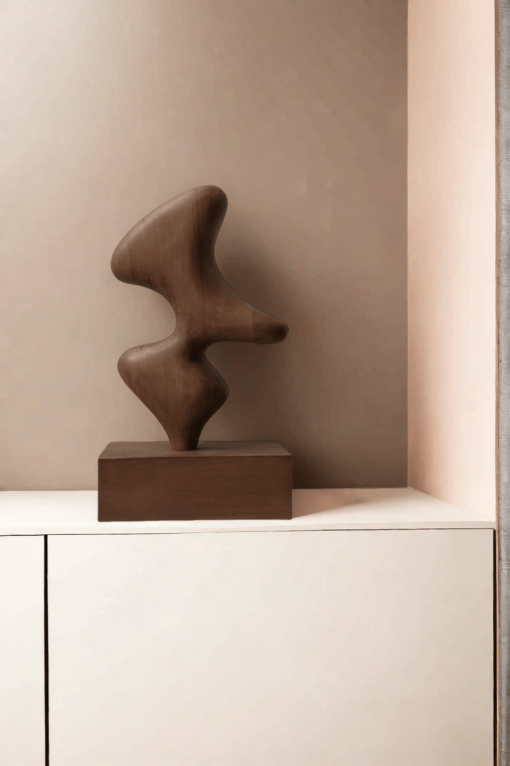 Wood Sculpture Hand Carved Abstract Wooden Sculpture Art Wood Carving