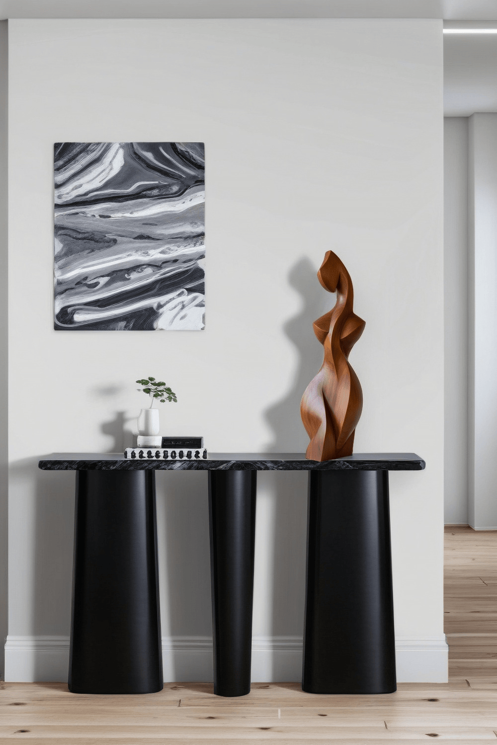 Abstract Wooden Human Sculpture Handcrafted Modern Art Decor Minimalist Wood Figurine