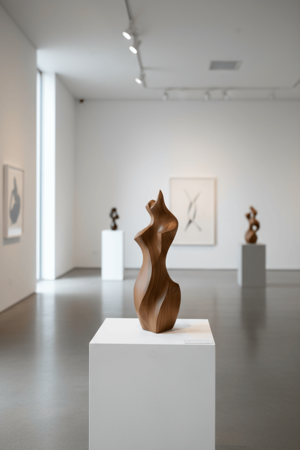 Abstract Wooden Human Sculpture Handcrafted Modern Art Decor Minimalist Wood Figurine