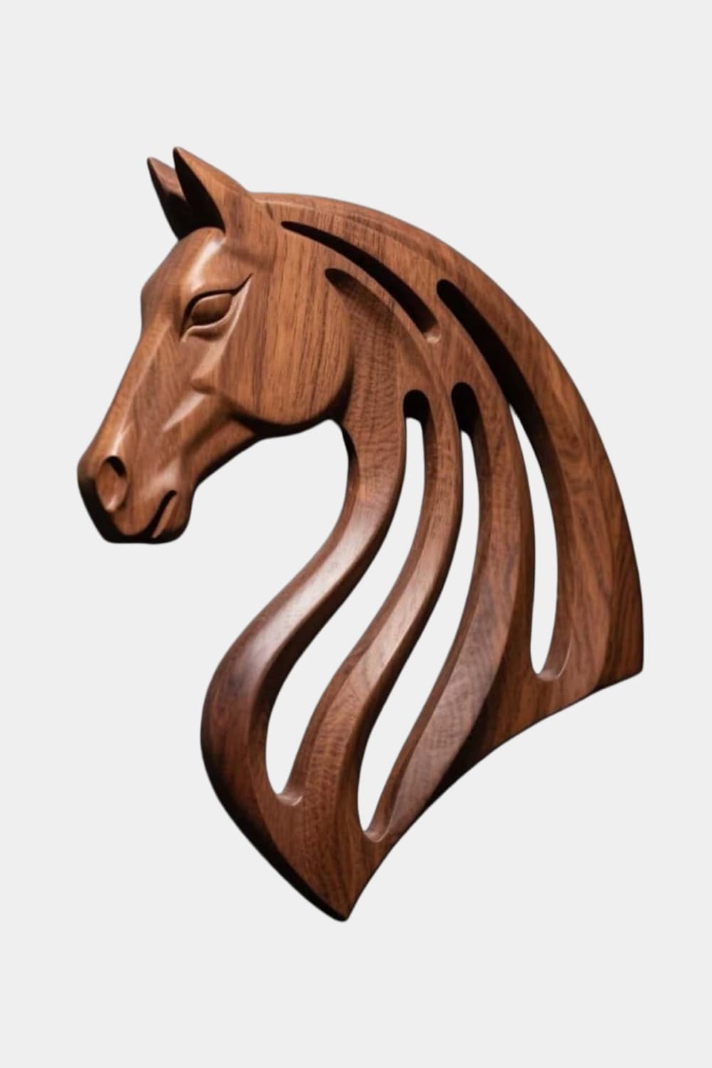 Wooden Horse Head Cutout Wall Art | Carved Animal Relief