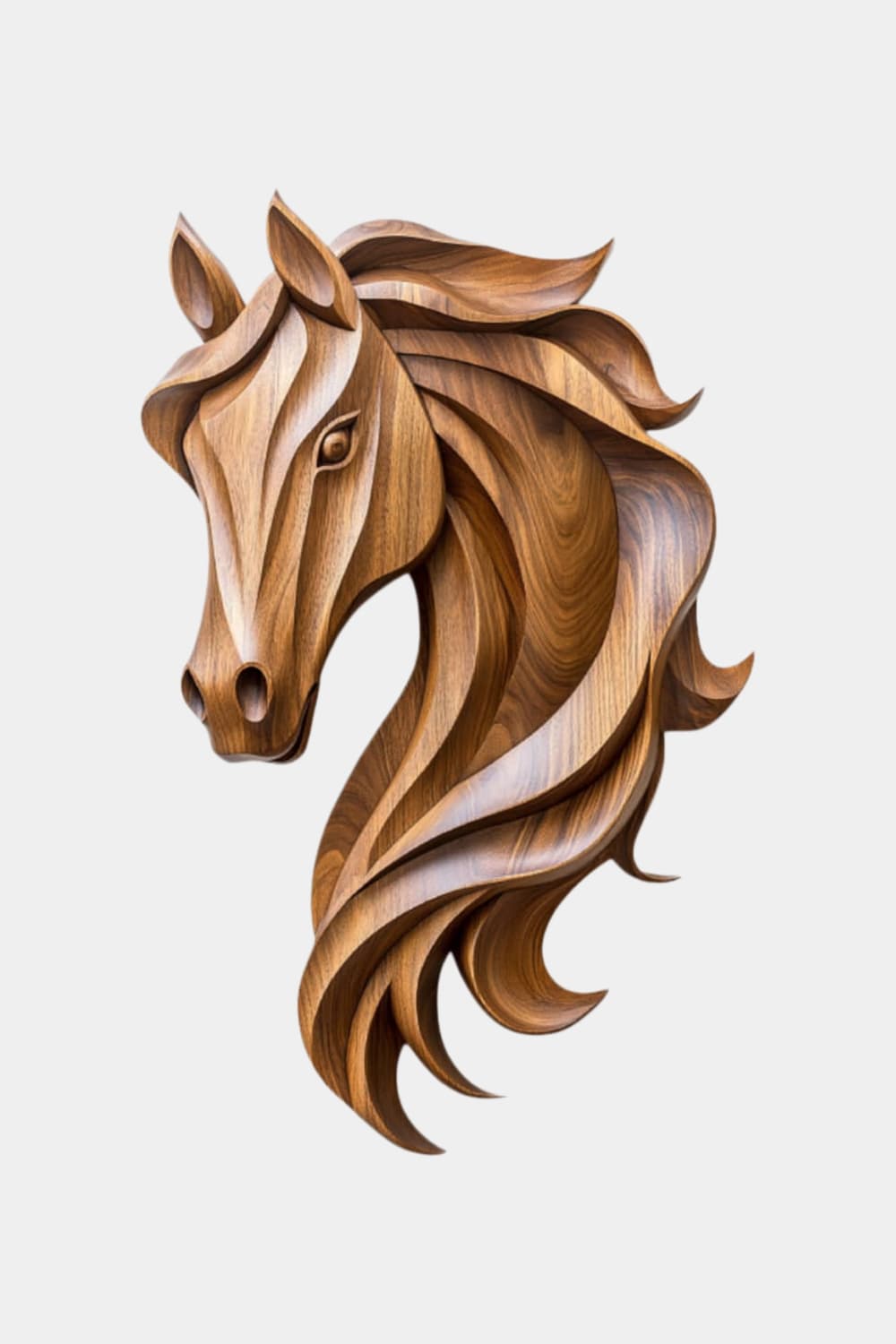 Windswept Wooden Horse Wall Relief | Wild Stallion Lodge Decor