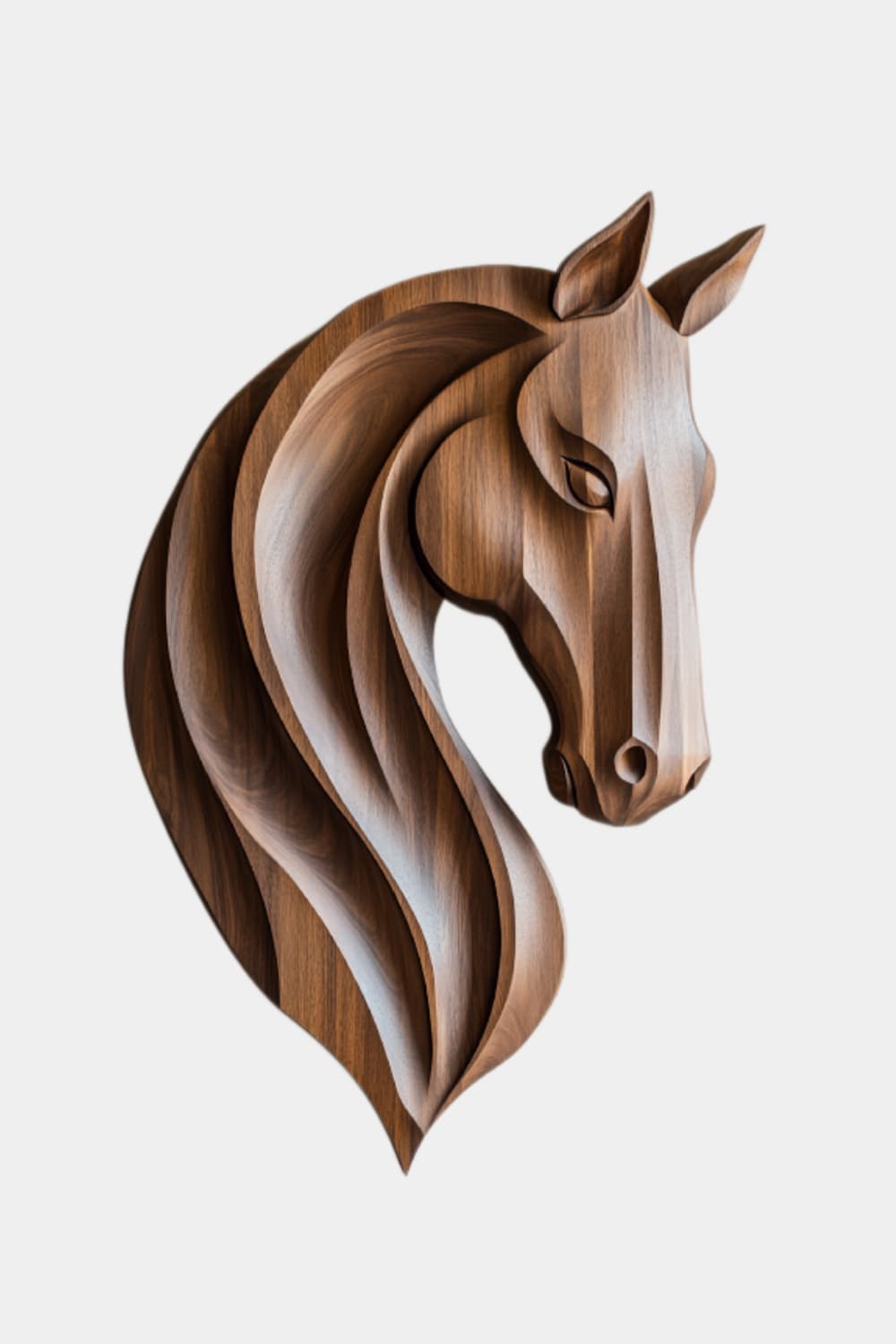 Elegant Wooden Horse Wall Plaque | Carved Equestrian Hanging
