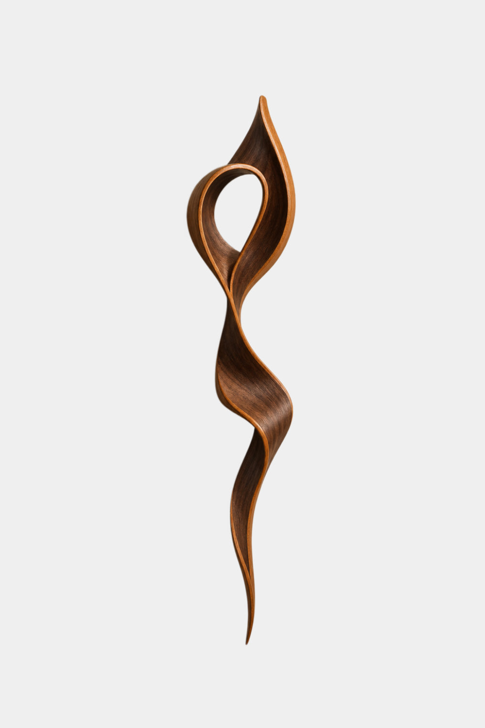 Nordic Wood Wall Sculpture | Sculptural Infinity Ribbon | Modern Gallery Wall Art