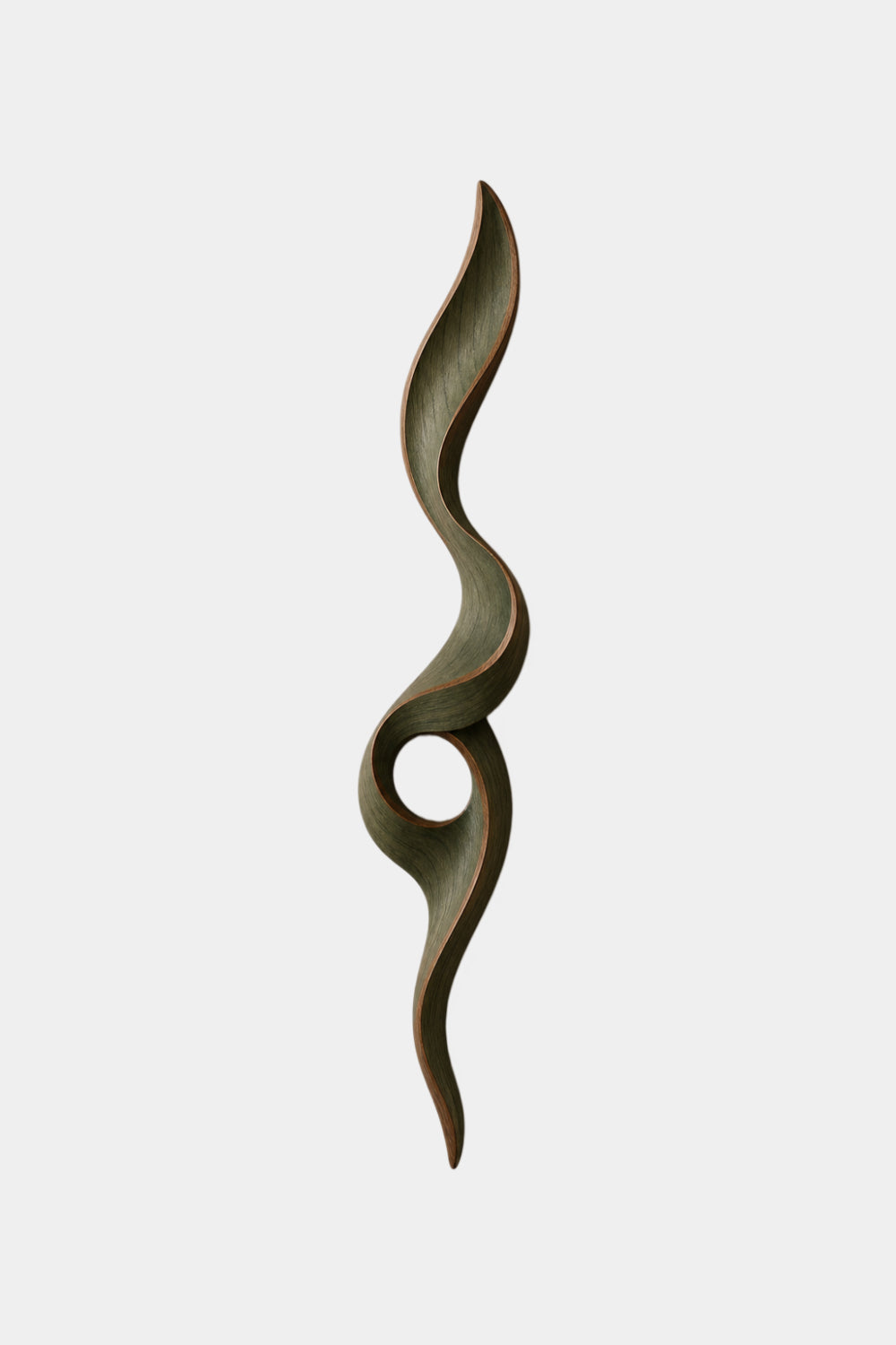 Vertical Ribbon Wood Wall Sculpture | Modern Abstract Accent Art