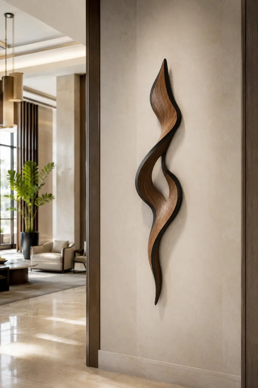 3D Wood Wave Wall Sculpture | Organic Modern Wall Decor