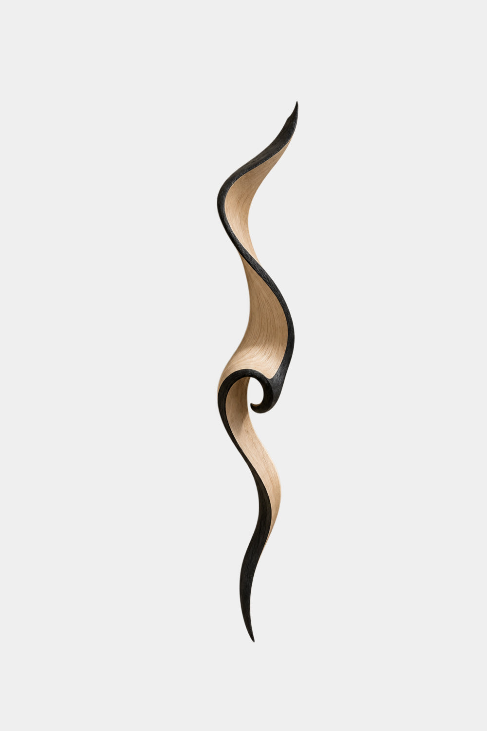 Blonde Wood Wall Sculpture | Coastal Wave Ribbon Art | Light Oak Wall Decor