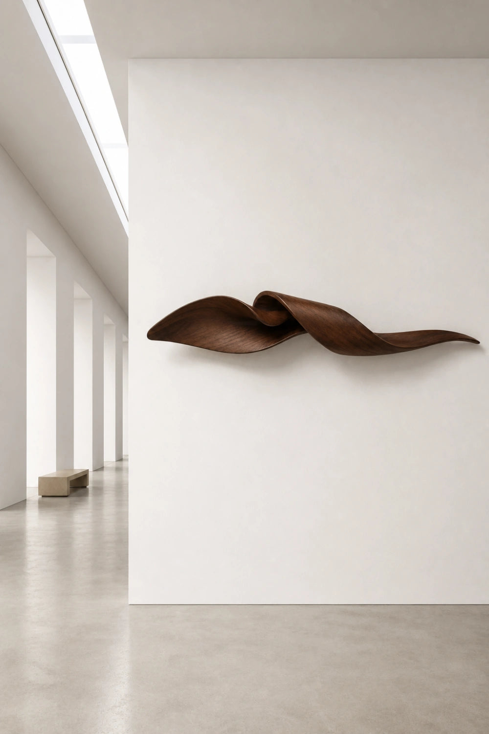 Botanical Wood Wall Sculpture | Sculptural Petal Wall Art | Dark Oak Accent