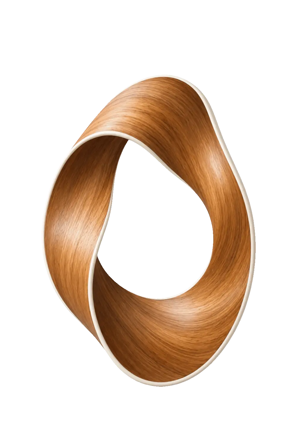 Abstract Mobius Strip Wooden Ribbon Sculpture | Modern Infinity Loop Art Decor