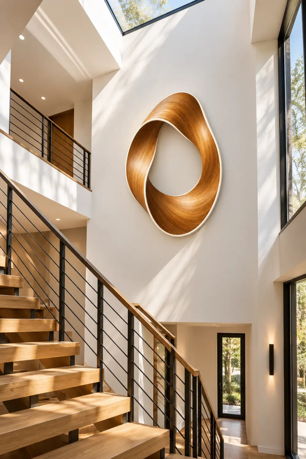 Abstract Mobius Strip Wooden Ribbon Sculpture | Modern Infinity Loop Art Decor