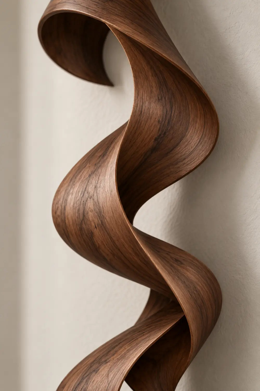 Fluid Wooden Ribbon Sculpture Modern Abstract Wood Art Decor & Spatial Gift