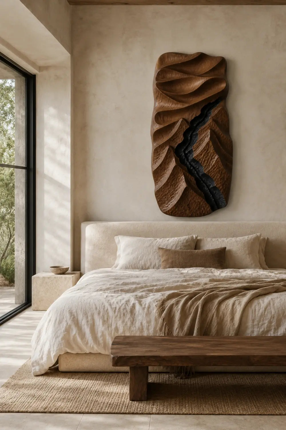 3D Wood Canyon Wall Relief | Carved Topographic Panel