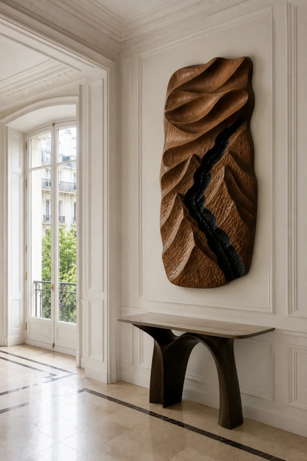 3D Wood Canyon Wall Relief | Carved Topographic Panel