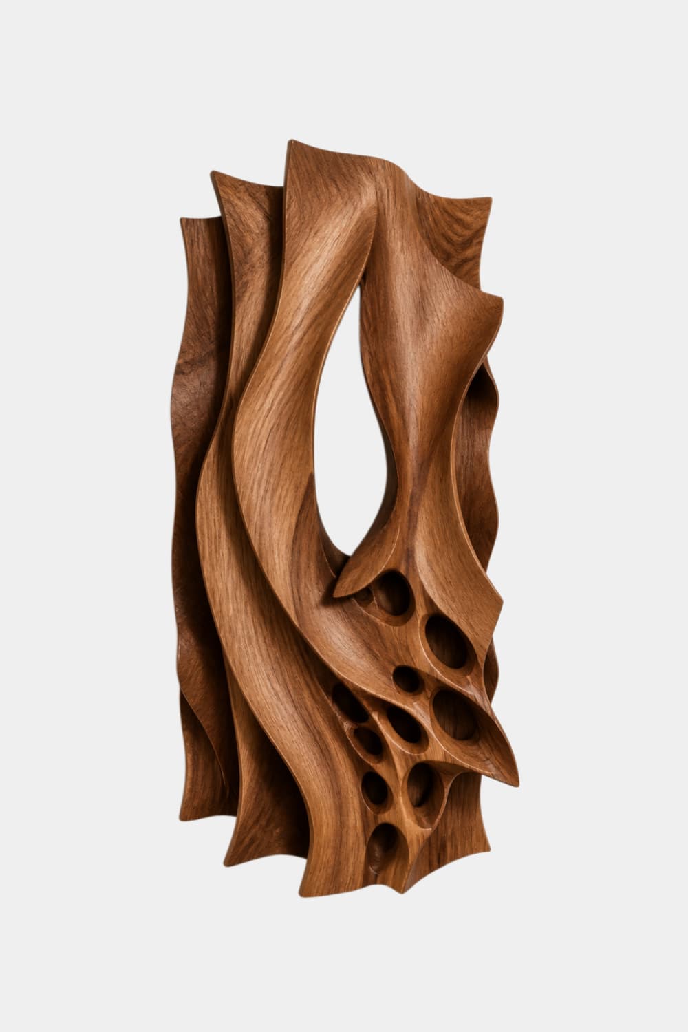 3D Organic Wood Wall Relief | Hollow Sculptural Panel