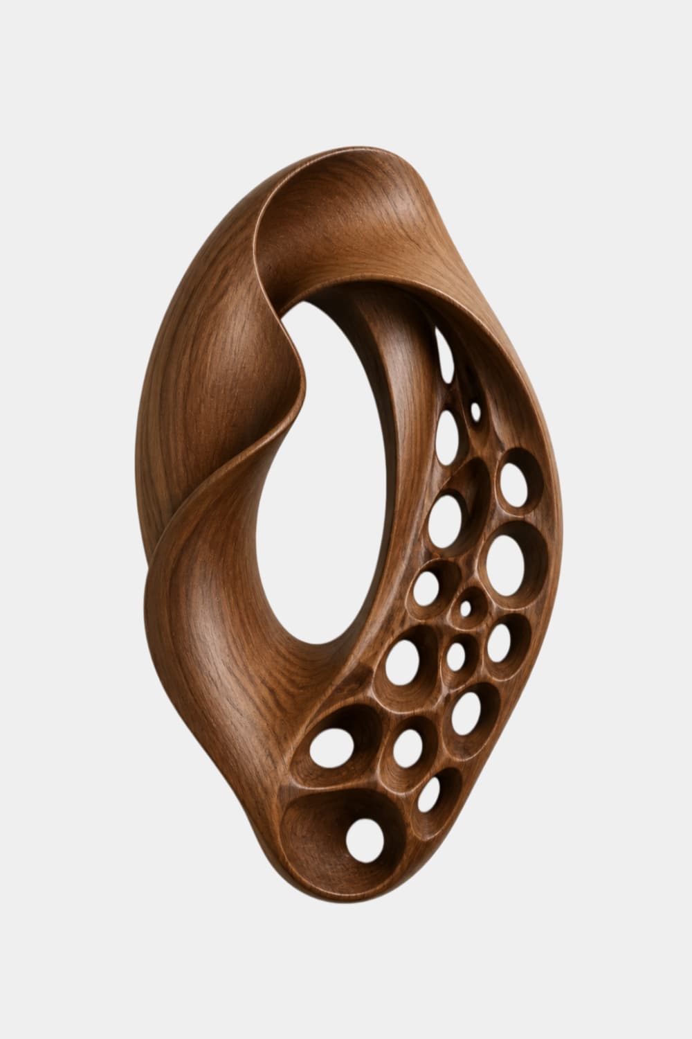 Modern Wood Loop Wall Relief | Carved Mobius Panel Art