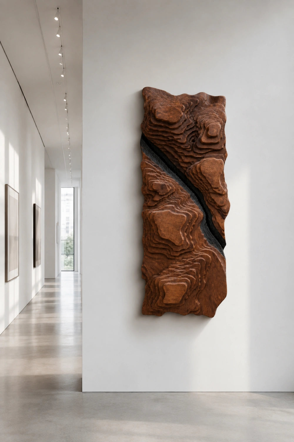 Topographic Wood Wall Relief | 3D Contour Panel Art