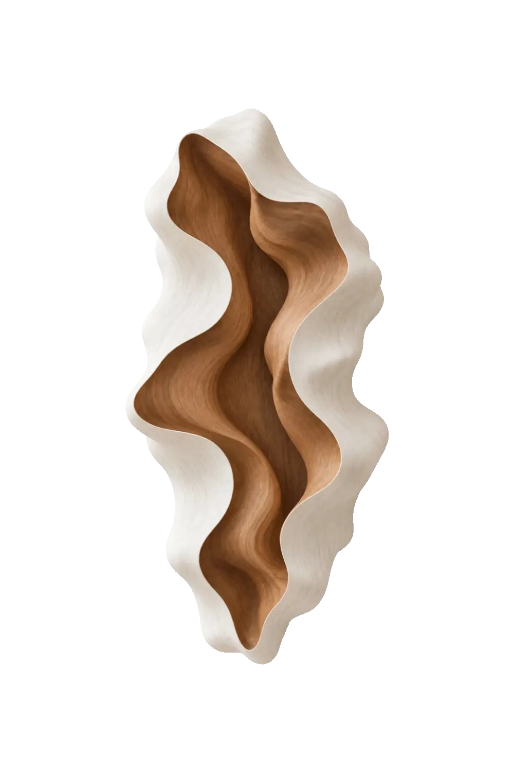 Biomorphic Carved Wooden Wall Sculpture | Modern 3D Relief Wave Art Home Decor