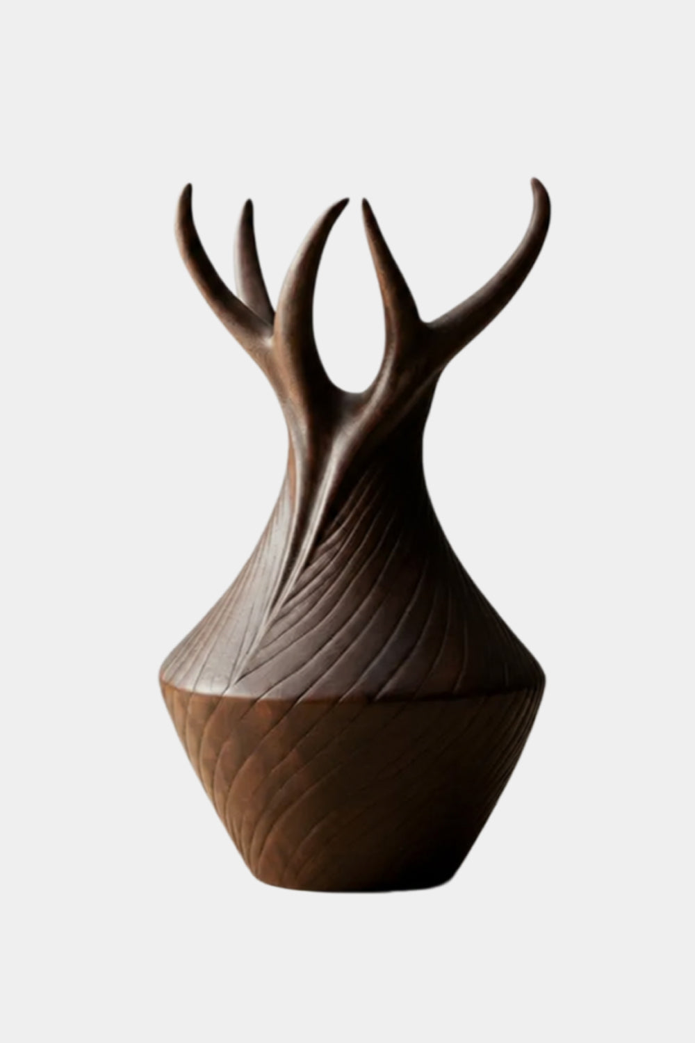 Carved Wood Vase Sculpture | Sculptural Wooden Vessel | Artisan Decor Centerpiece