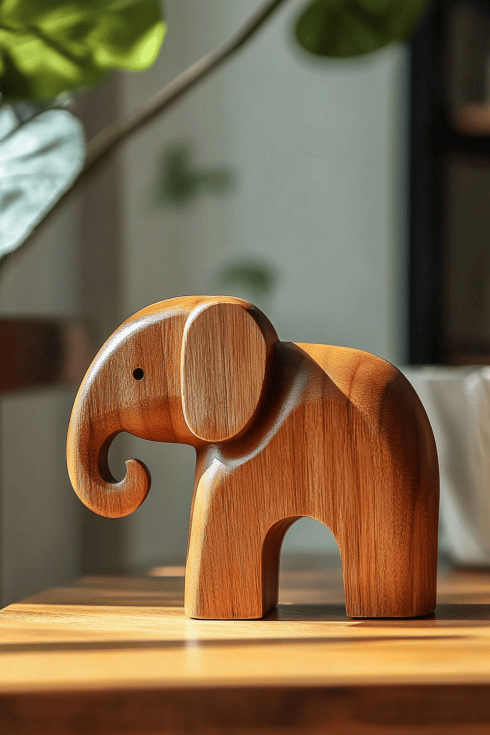 Wooden Elephant Statue Wood Sculpture Wooden Carved Animals Sculpture