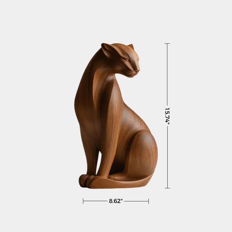 Modern Animal Wooden Cheetah Sculpture Artistic Wooden Cheetah Statue