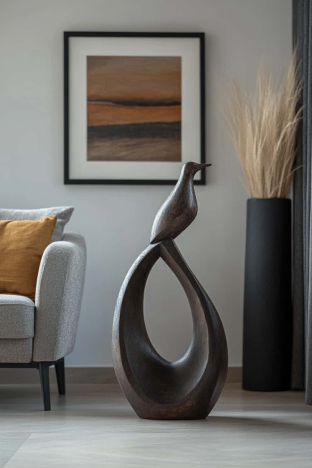 Abstract Bird Wooden Sculpture Hand Carved Modern Art Home Décor Art