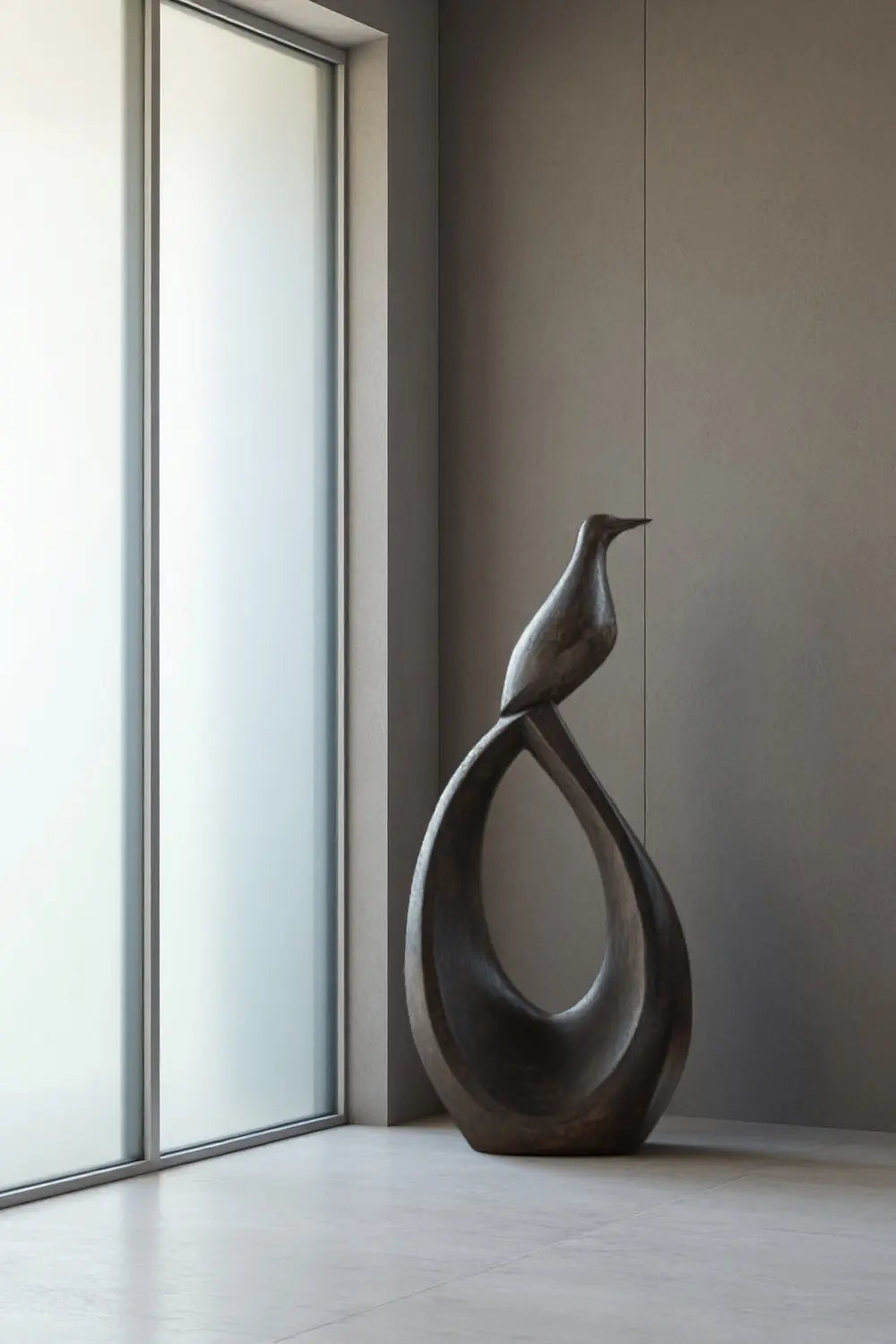 Abstract Bird Wooden Sculpture Hand Carved Modern Art Home Décor Art