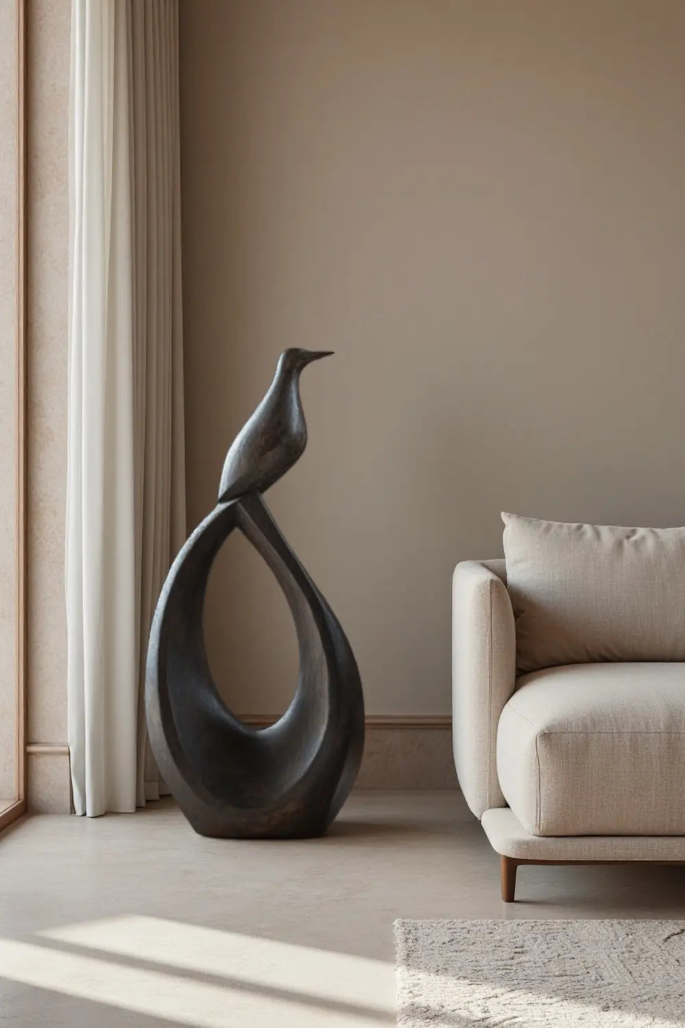 Abstract Bird Wooden Sculpture Hand Carved Modern Art Home Décor Art