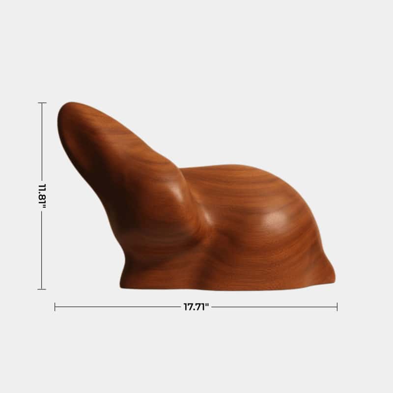 Abstract Wooden Animal Rabbit Sculpture Handcrafted Minimalist Decor