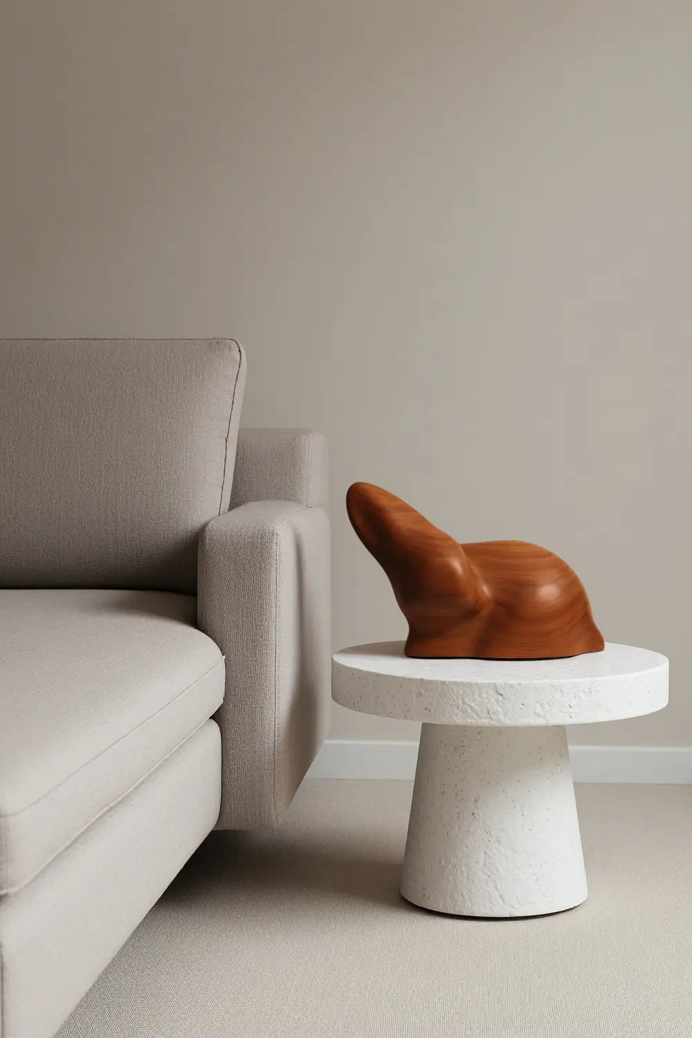 Abstract Wooden Animal Rabbit Sculpture Handcrafted Minimalist Decor