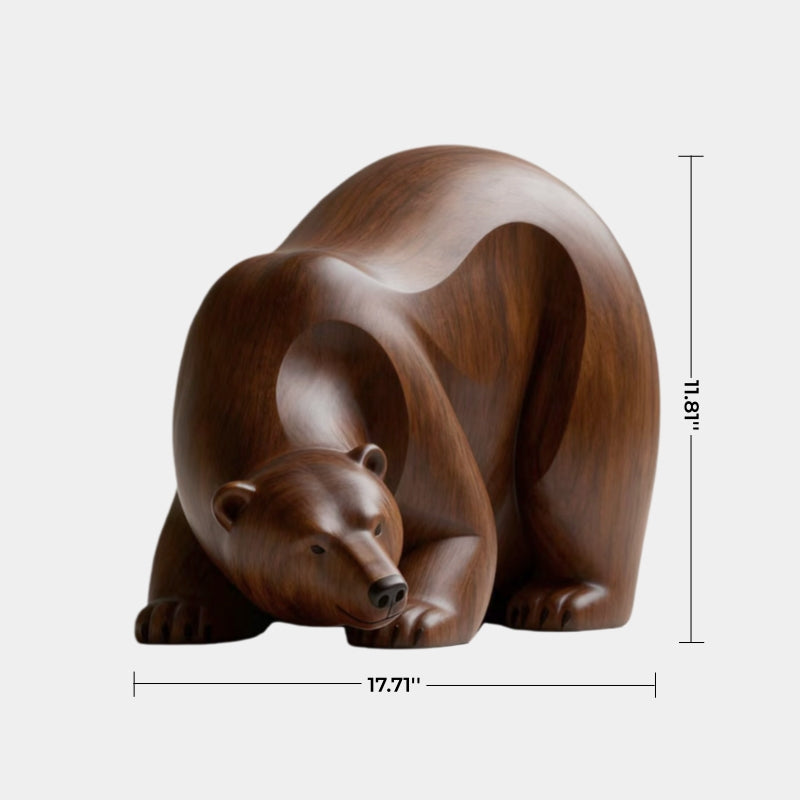 Handcrafted Abstract Wood Bear | Organic Modern Table Decor Nature Lover Gift