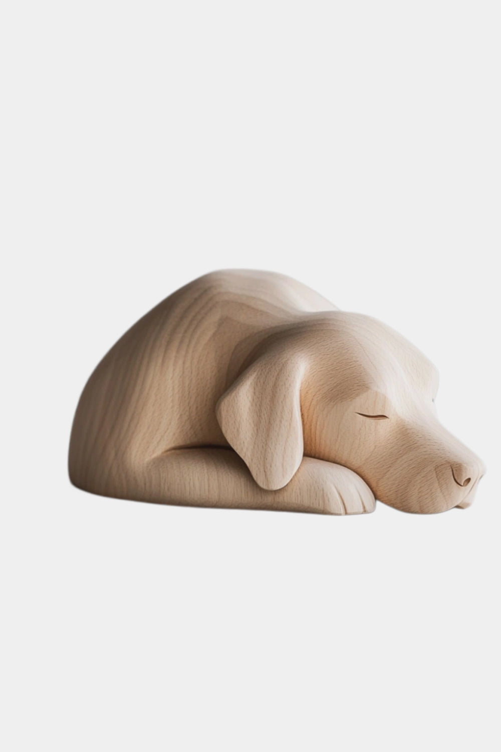 Hand-Carved Wooden Dog Sculpture Minimalist Animal Statue For Modern Home Decor