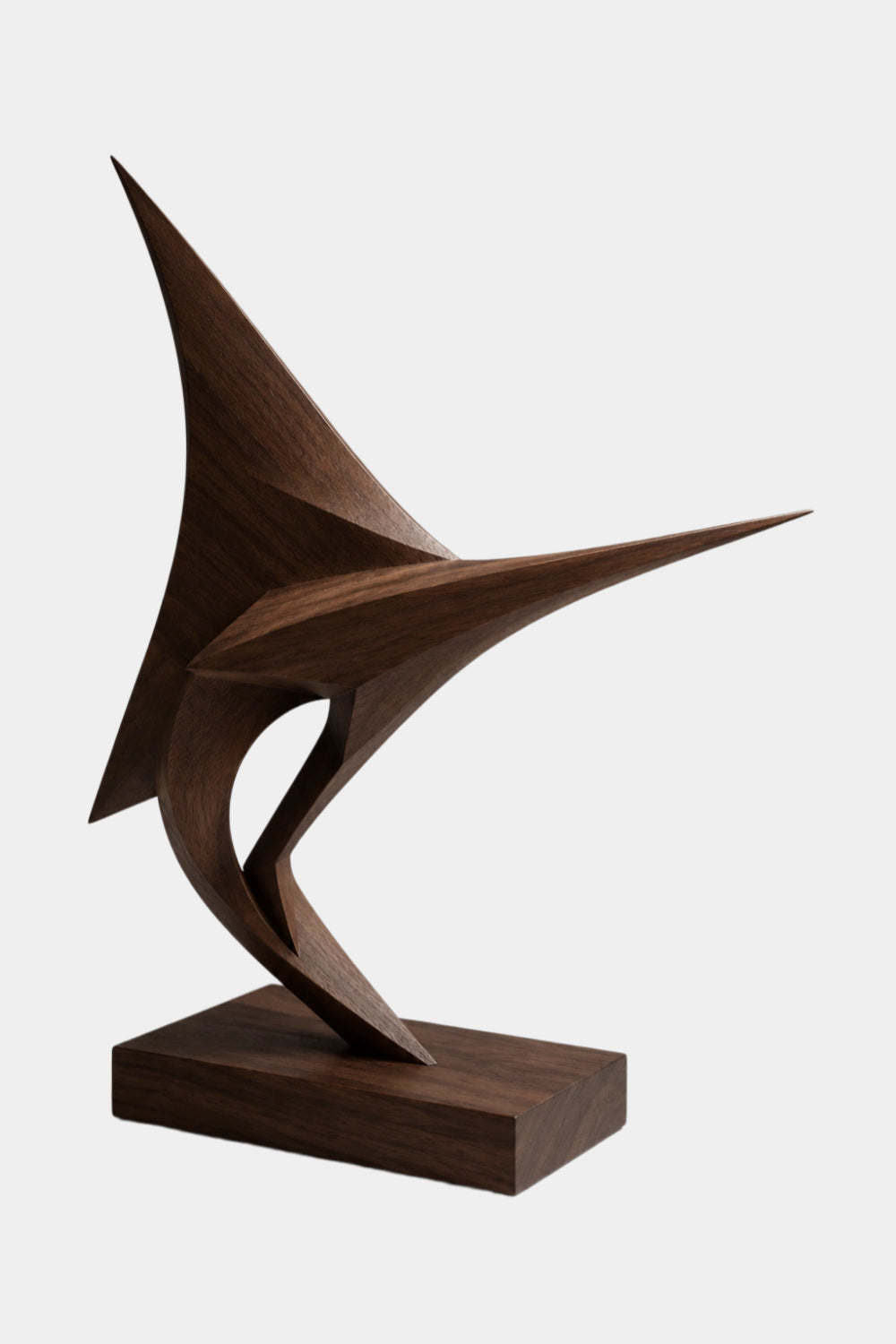 Geometric Wood Marlin Sculpture | Modern Coastal Decor Luxury Gift
