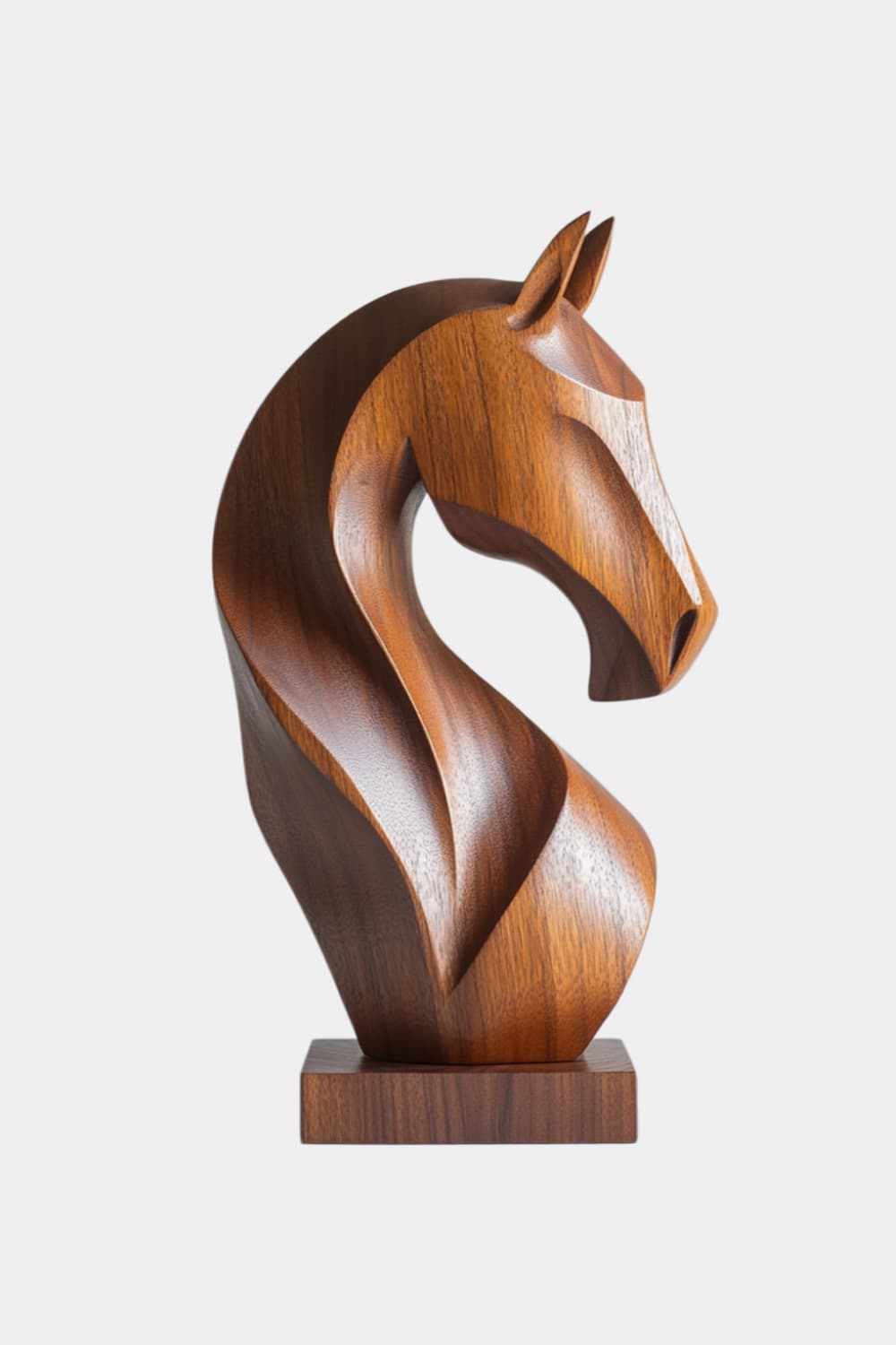 Contemporary Wood Stallion Sculpture | Luxury Equine Home Decor | Distinguished Gift