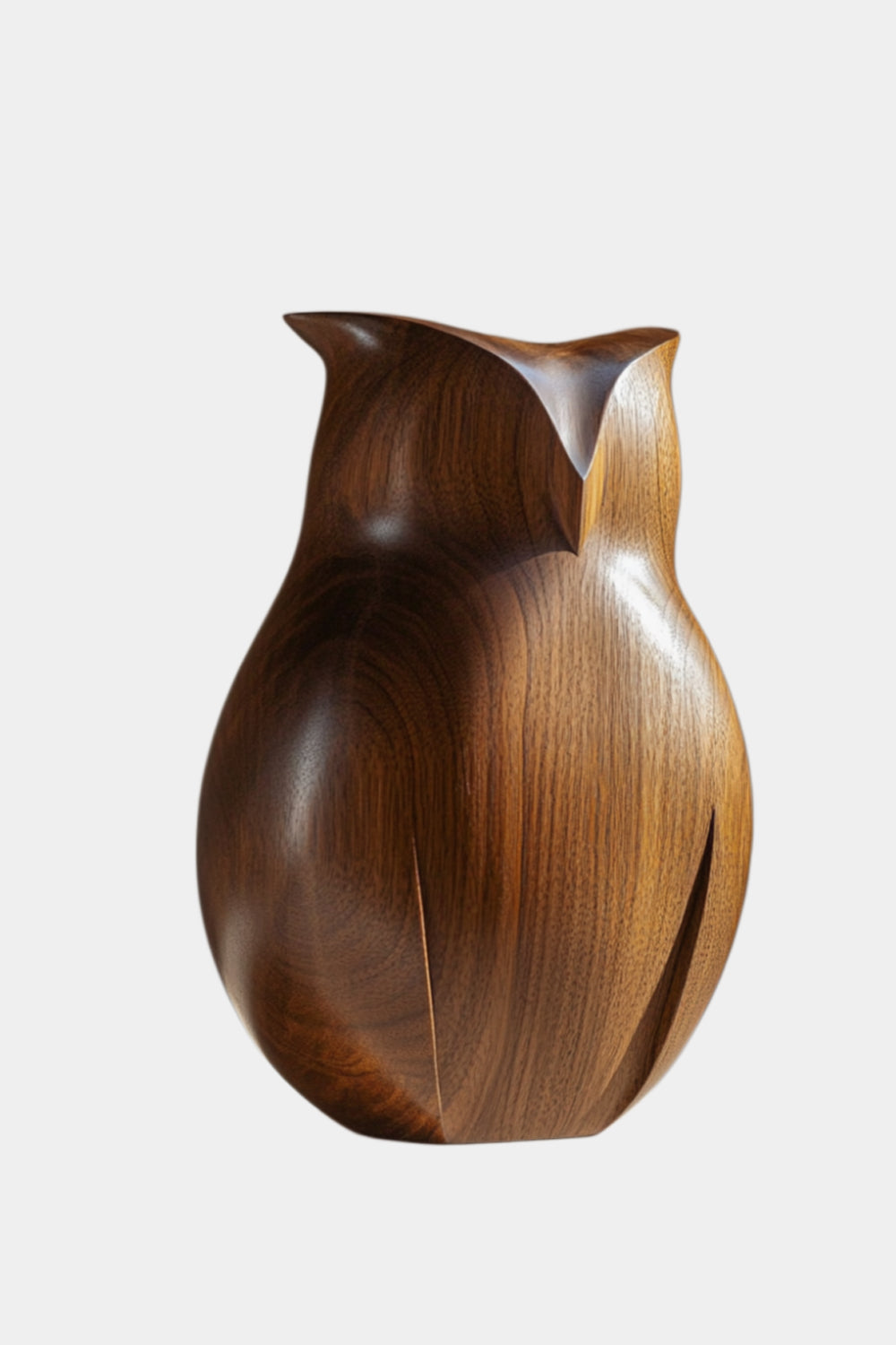 Sleek Abstract Wood Owl Sculpture | Biophilic Home Decor Accent | Distinctive Gift Choice