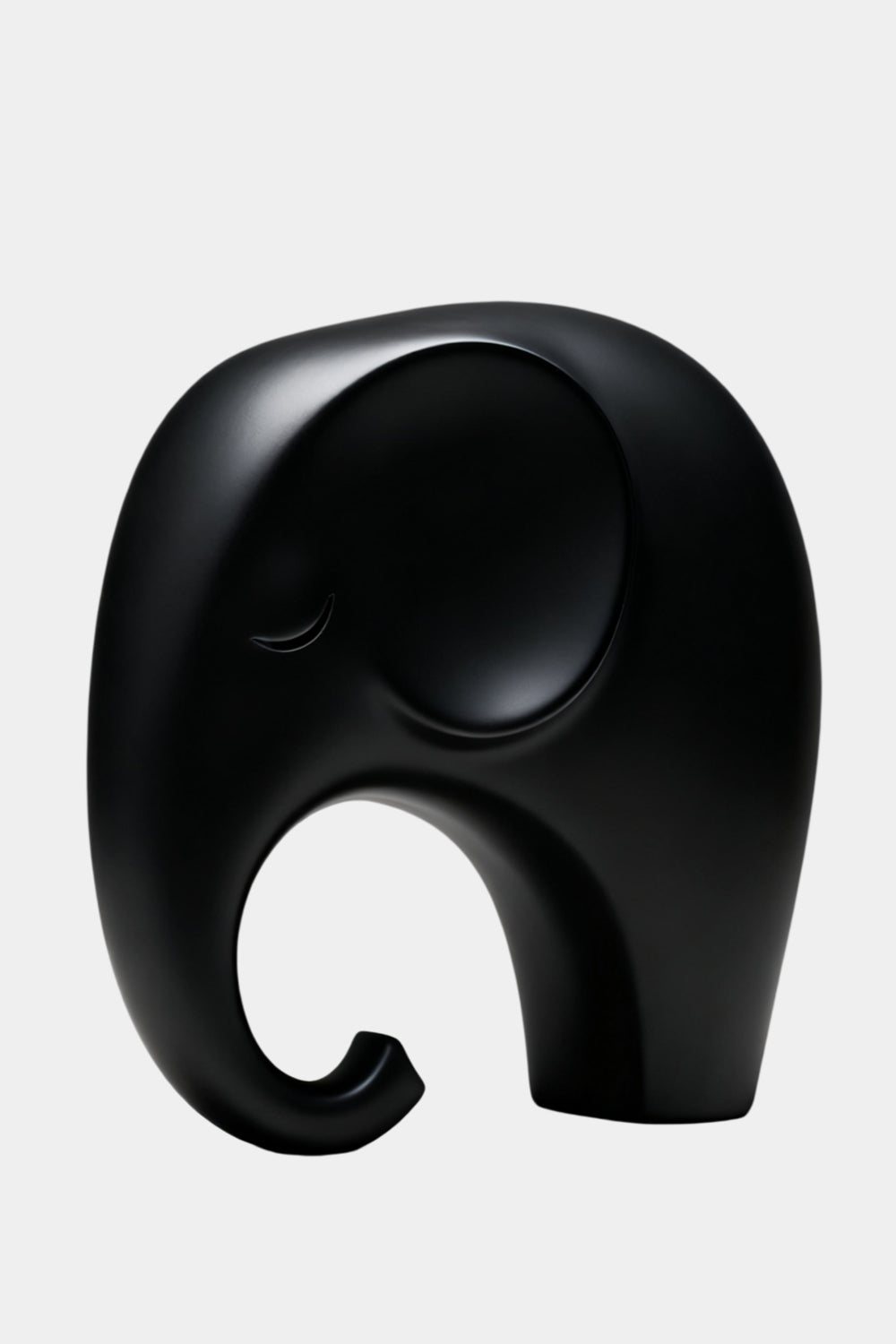 Minimalist Black Elephant Wood Sculpture | Nordic Style Good Luck Decor | Modern Art Piece
