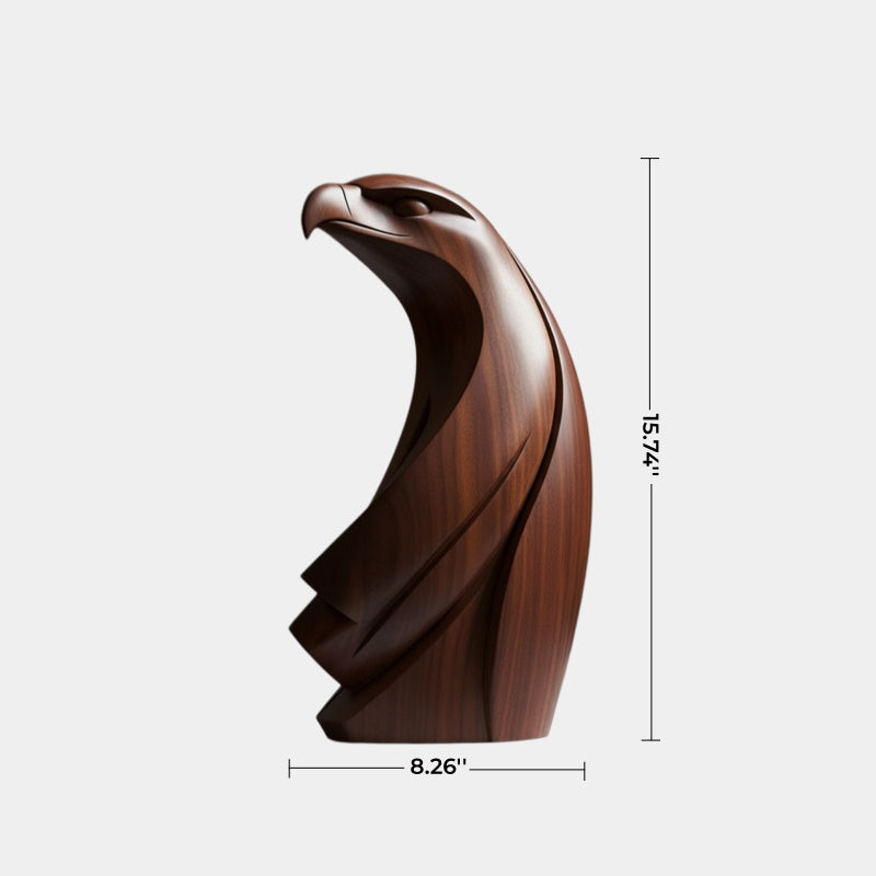 Modernist Wood Eagle Sculpture | Avant-Garde Raptor Office Decor | Striking Art Piece
