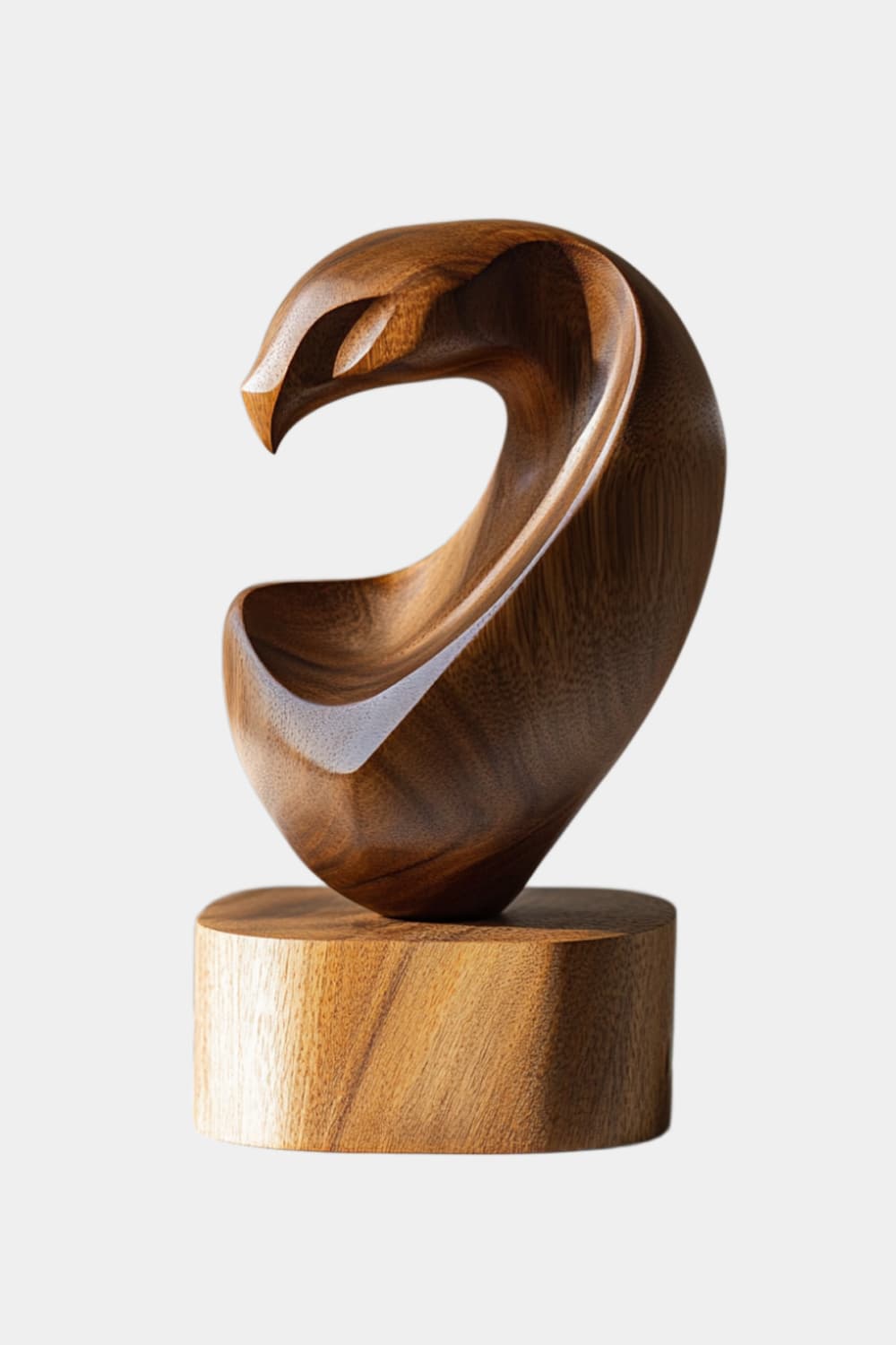 Biomorphic Abstract Wood Sculpture | Modernist Hollow Form Decor | Premium Aesthetic Gift