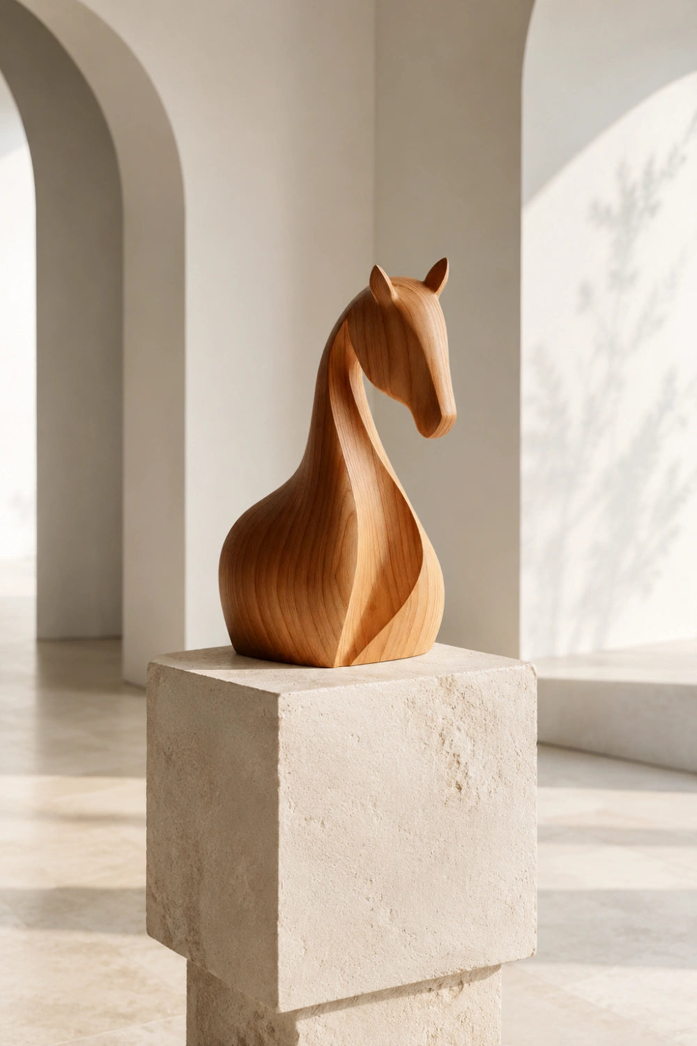 Artisan Carved Wood Horse Art Sculpture | Unique Equestrian Gift