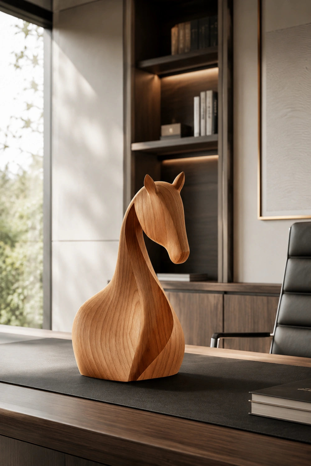 Artisan Carved Wood Horse Art Sculpture | Unique Equestrian Gift