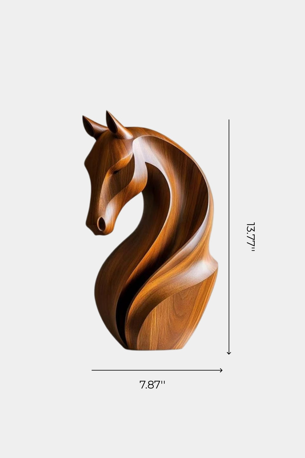 Contemporary Wood Horse Figurine | Polished Animal Sculpture
