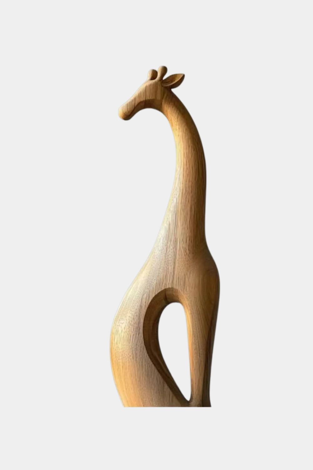 Carved Wood Giraffe Statue | Modern Safari Decor | Minimalist Animal Sculpture