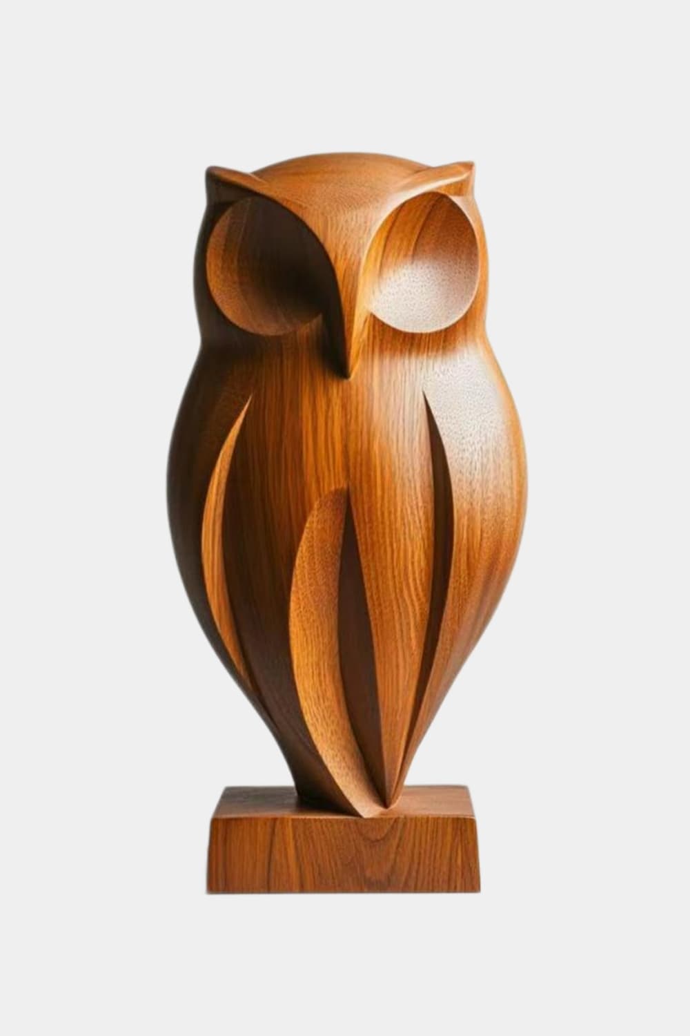 Abstract Wood Owl Sculpture | Minimalist Housewarming Gift