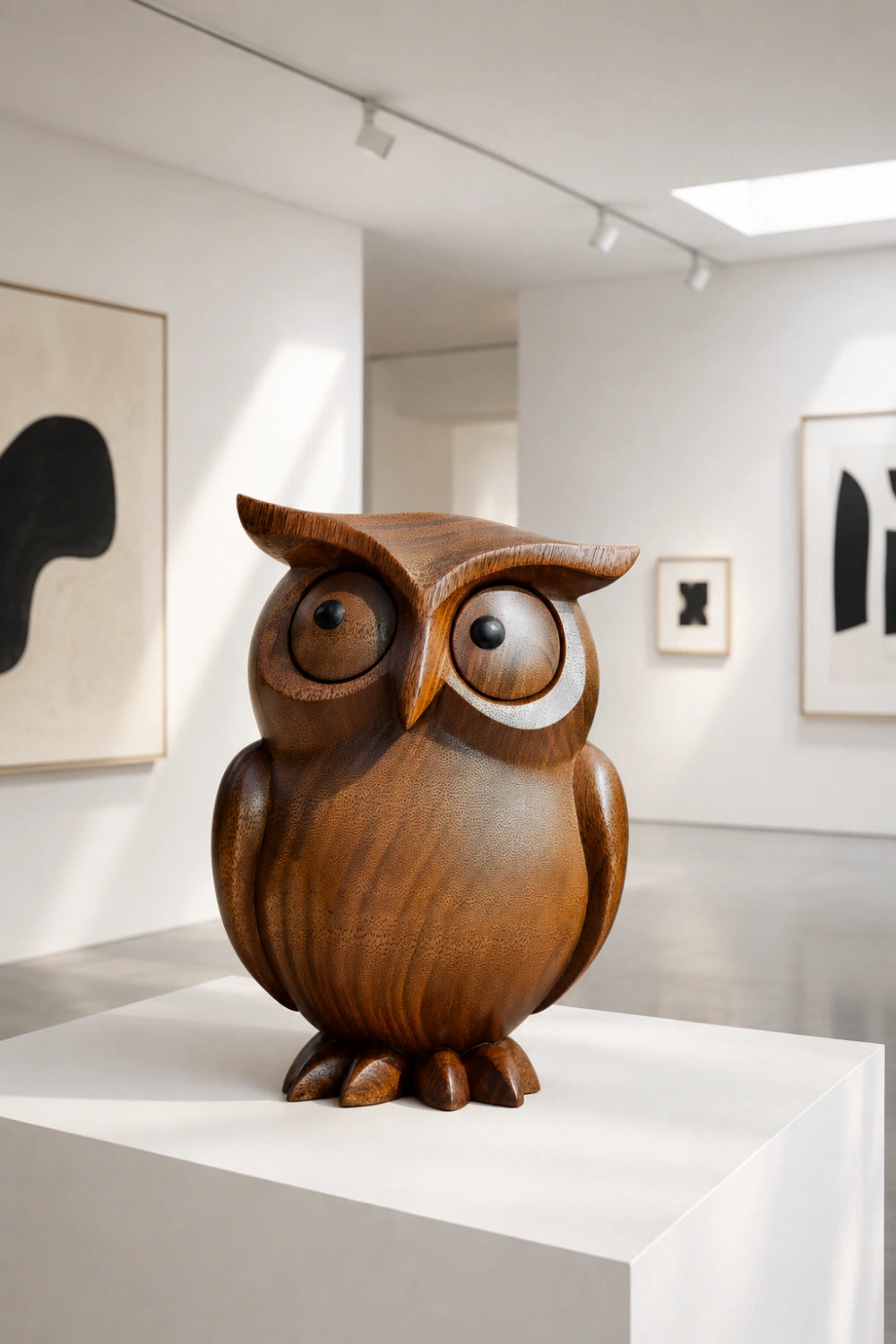 Hand Carved Wooden Owl Figurine | Cute Bird Decoration Gift
