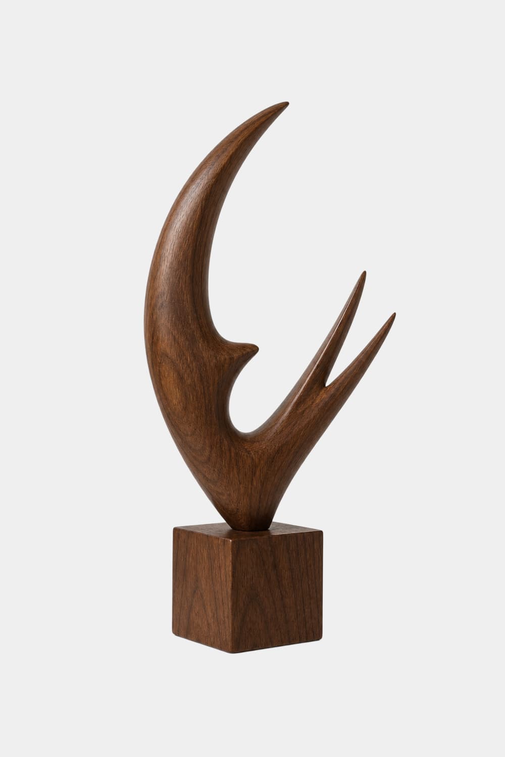 Abstract Wood Soaring Bird Sculpture | Flying Swallow Statue | Minimalist Desk Art Gift